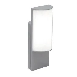 Led απλίκα επίτοιχη γκρι οβάλ 8W 3000k θερμό φως 620lm δέσμης 120° στεγανή IP54