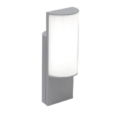 Led απλίκα επίτοιχη γκρι οβάλ 8W 3000k θερμό φως 620lm δέσμης 120° στεγανή IP54