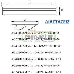ΦΩΤΙΣΤΙΚΟ ΦΘΟΡΙΟΥ ΟΡΟΦΗΣ T8 4X18W ΔΙΠΛΗΣ ΠΑΡΑΒΟΛΙΚΟΤΗΤΑΣ ΜΕ ΗΛΕΚΤΡΟΝΙΚΟ BALLAST
