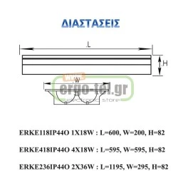 ΦΩΤΙΣΤΙΚΟ ΦΘΟΡΙΟΥ ΨΕΥΔΟΡΟΦΗΣ ΟΡΥΚΤΗΣ ΙΝΑΣ Τ8 2Χ36W ΜΕ ΗΛΕΚΤΡΟΝΙΚΟ BALLAST