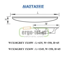 ΦΩΤΙΣΤΙΚΟ ΦΘΟΡΙΟΥ T8 1X18W ΟΡΟΦΗΣ ΔΙΠΛΗΣ ΠΑΡΑΒΟΛΙΚΟΤΗΤΑΣ ΜΕ ΜΑΓΝΗΤΙΚΟ BALLAST & ΠΥΚΝΩΤΗ