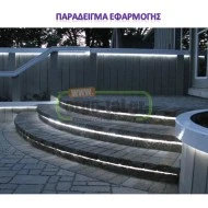 Φωτοσωλήνας led πλακέ διάφανος ψυχρό φως 230V 72led/m 3,5W/m για κρυφό φωτισμό ντιμαριζόμενος