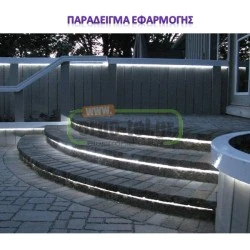 Φωτοσωλήνας led στρογγυλός διάφανος ψυχρό φως 230V 36led/m 3W/m για κρυφό φωτισμό ντιμαριζόμενος