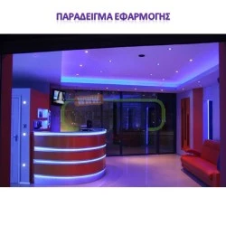 Φωτοσωλήνας led στρογγυλός δικάναλος μπλε φως 230V 36led/m 3W/m για κρυφό φωτισμό ντιμαριζόμενος