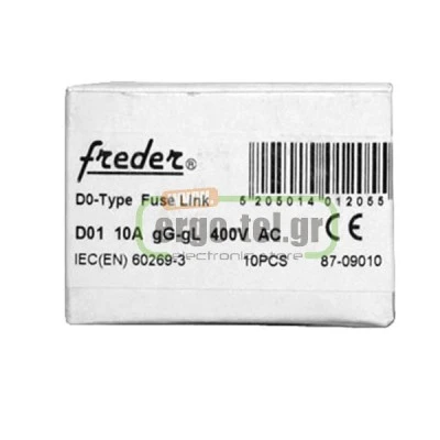 Φυσίγγια κυλινδρικά NEOZED gL/Gg DO1 E14 10Α πορσελάνης FREDER