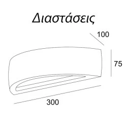 Φωτιστικό σποτ γύψινο επίτοιχο με ντουί 1xE14 ημικύκλιο λευκό εσωτερικού χώρου μη στεγανό IP20