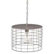 Κρεμαστό φωτιστικό metallic με design κλουβί μονόφωτο για Ε27