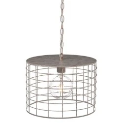 Κρεμαστό φωτιστικό metallic με design κλουβί μονόφωτο για Ε27