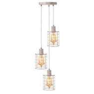 Κρεμαστό φωτιστικό vintage metallic με design κλουβί τρίφωτο για λάμπες Ε27