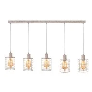 Vintage φωτιστικό metallic με design σκουριασμένο κλουβί πεντάφωτο για λάμπες Ε27