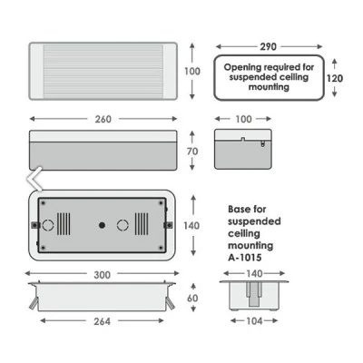 Φωτιστικό ασφαλείας LED Olympia GR-119/6L/42V/KL αυτοελεγχόμενο συνεχούς λειτουργίας 1.5h