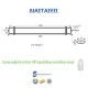 Led γραμμικό φωτιστικό 1300mm 60W 4000k ενδιάμεσο λευκό φως 230VAC 5420lm χωρίς διακόπτη