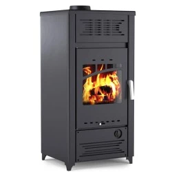 Ξυλόσομπα αερόθερμη GSA-17Kw με σκελετό από χάλυβα 2.5mm & συρτάρι συλλογής στάχτης
