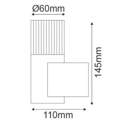 Επιτοίχια απλίκα UP CLEAR 2W 230V LED 3000k θερμό λευκό φως γκρι εξωτερικού χώρου IP44
