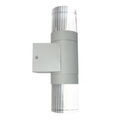 Επιτοίχια απλίκα UP-DOWN CLEAR 2W 230V LED 3000k θερμό λευκό φως GREY εξωτερικού χώρου IP44