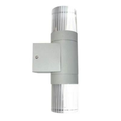 Επιτοίχια απλίκα UP-DOWN CLEAR 2W 230V LED 3000k θερμό λευκό φως GREY εξωτερικού χώρου IP44