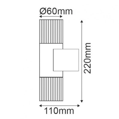 Επιτοίχια απλίκα UP-DOWN CLEAR 2W 230V LED 3000k θερμό λευκό φως GREY εξωτερικού χώρου IP44