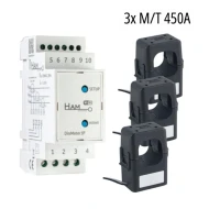 WiFi τριφασικός μετρητής & αναλυτής ενέργειας HAM DinMeter3P με 3x μετασχηματιστές έντασης 450A/150mA