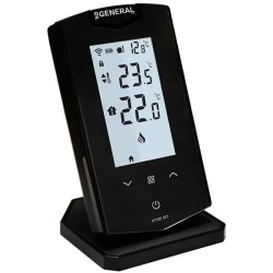 Ασύρματος θερμοστάτης WiFi HT500-BLACK "SMART" με ψηφιακή φωτιζόμενη LED οθόνη και εφαρμογή στα Ελληνικά
