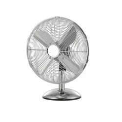 Ανεμιστήρας επιτραπέζιος μεταλλικός 40W νίκελ 12" με 4 μεταλλικά πτερύγια υψηλής ποιότητας