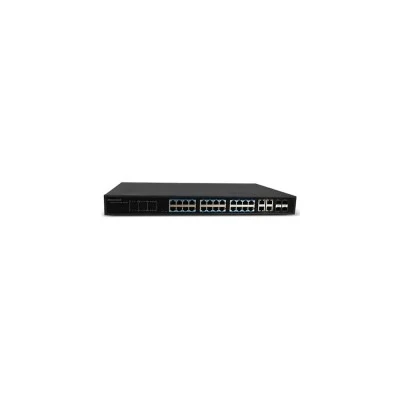 PoE Switch 24 Port HT-2418 με ισχύ 440W και 4 θύρες uplink Gbit