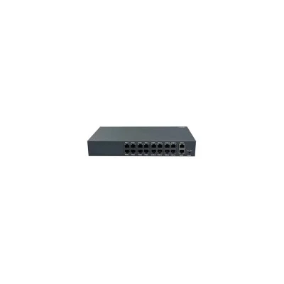 PoE Switch 16 Port HT-1612 με ισχύ 250W & 2 θύρες uplink