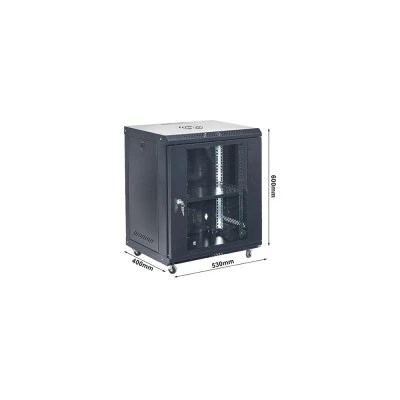 Επιτοίχο / Επιδαπέδιο RACK 12U ART-AR-530-12U με γυάλινη πόρτα και ροδάκια