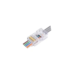 Pass Through βύσμα RJ-45 CAT6 με συσκευασία 10 τεμαχίων