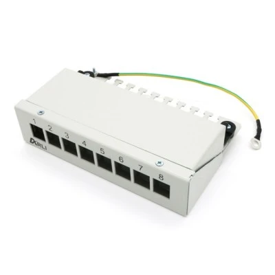 Επιτοίχιο patch panel 8 θυρών για μονάδες Keystone 1U μεταλλικό γκρι ARLI 1359 171x111.4x44.4mm