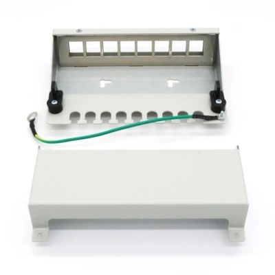Επιτοίχιο patch panel 8 θυρών για μονάδες Keystone 1U μεταλλικό γκρι ARLI 1359 171x111.4x44.4mm