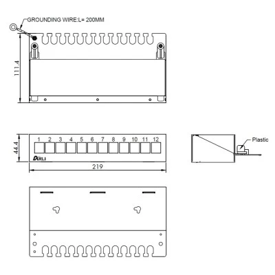 Επιτοίχιο patch panel 12 θυρών για μονάδες Keystone 1U μεταλλικό γκρι ARLI 1361 219x111.4x44.4mm Επιτοίχιο patch panel 12 θυρών για μονάδες Keystone 1U μεταλλικό γκρι ARLI 1361 219x111.4x44.4mm