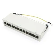 Επιτοίχιο patch panel 12 θυρών για μονάδες Keystone 1U μεταλλικό γκρι ARLI 1361 219x111.4x44.4mm