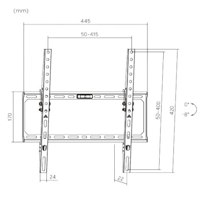 Βάση τηλέορασης flat ultra slim για τηλεοράσεις 32"-75" ARLI 13897 με αντοχή έως 45Kg