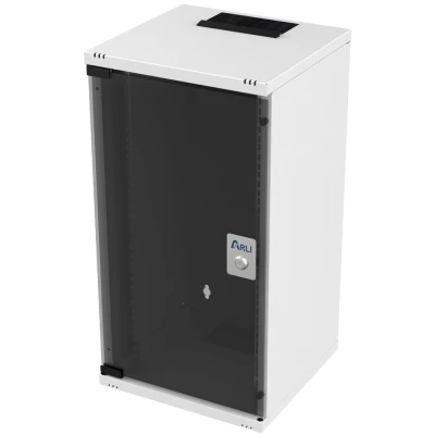 Επιτοίχια καμπίνα δικτύου RACK ARLI 10 ιντσών 12U 312×300×593mm με γυάλινη πόρτα και κλειδαριά