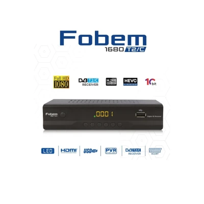 Επίγειος ψηφιακός δέκτης FOBEM 1680 DVB-T2/C H.265 με HDMI, SCART και USB εγγραφής
