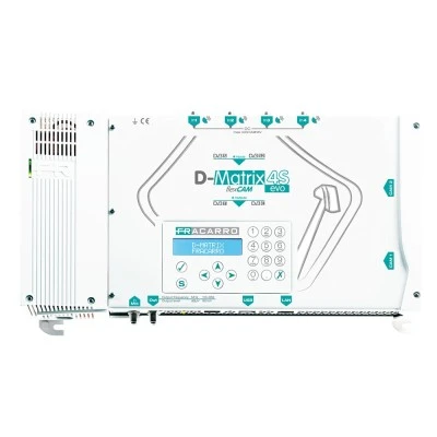 Επαγγελματικός ψηφιακός διαμορφωτής headend 4 δορυφορικών εισόδων SAT DVB-S2 σε 4 εξόδους DVB-T/C Fracarro D-MATRIX 4S EVO 360x230x54mm