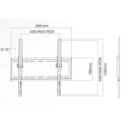 Βάση τηλεόρασης tilt slim για τηλεοράσεις 32"-55" με αντοχή έως 35Kg