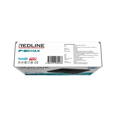 Δέκτης IPTV TV Box REDLINE IP-80 Max Cortex A53 4GB DDR4 RAM 32GB Flash Android 4K/8K UHD 100M LAN WiFi