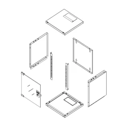 Επιτοίχια καμπίνα δικτύου RACK ARLI 10 ιντσών 6U 312×300×326mm με γυάλινη πόρτα και κλειδαριά