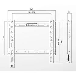 Βάση τηλεόρασης fixed extra slim για τηλεοράσεις 13"-42" με αντοχή έως  45 Kg