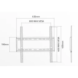 Βάση τηλεόρασης σταθερή fixed slim για τηλεοράσεις 37″-86″ με αντοχή έως 45Kg