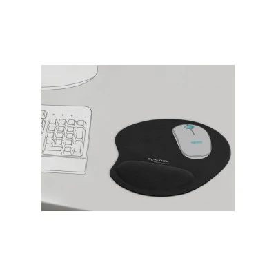 DELOCK mousepad 12040 με gel στήριγμα καρπού, 230 x 202mm, μαύρο DELOCK mousepad 12040 με gel στήριγμα καρπού, 230 x 202mm, μαύρο