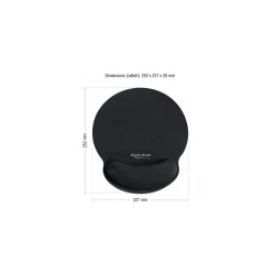 DELOCK Mousepad 12559 με στήριγμα καρπού, 252 x 227mm, μαύρο