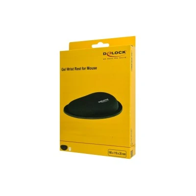 DELOCK στήριγμα καρπού για ποντίκι 12602, 25x115x165mm, μαύρο