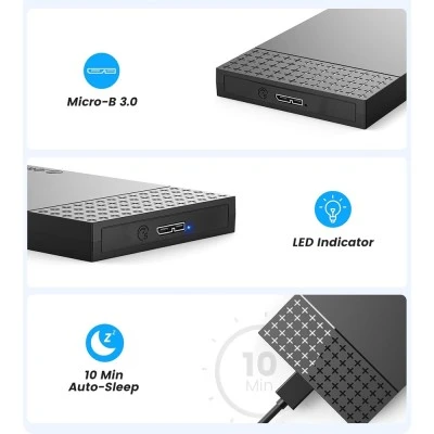 ORICO θήκη για 2.5" SATA HDD/SSD 2526U3-V1, 5Gbps, μαύρη