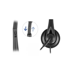 DELOCK headphones με μικρόφωνο 27177, mono, USB, volume control, μαύρα