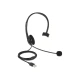 DELOCK headphones με μικρόφωνο 27177, mono, USB, volume control, μαύρα