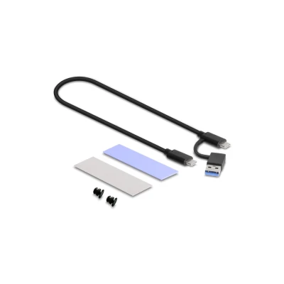 DELOCK θήκη για M.2 NVMe PCIe/SATA SSD 42019, tool free, 10Gbps, μαύρη