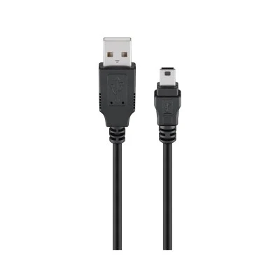Καλώδιο GOOBAY 50768 USB σε USB Mini copper 480Mbps 5V μαύρο μήκους 3m