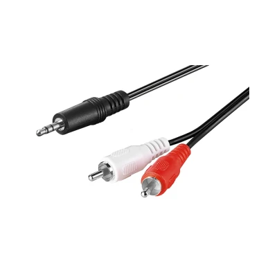 Καλώδιο 3.5mm GOOBAY σε 2x RCA 51701, CU, 0.5m, μαύρο Καλώδιο 3.5mm GOOBAY σε 2x RCA 51701, CU, 0.5m, μαύρο